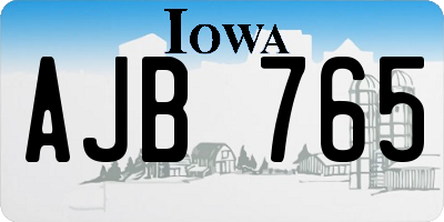 IA license plate AJB765
