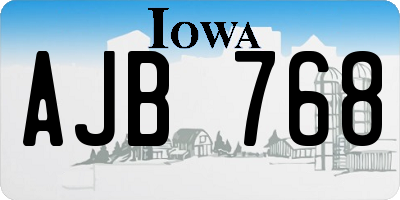 IA license plate AJB768