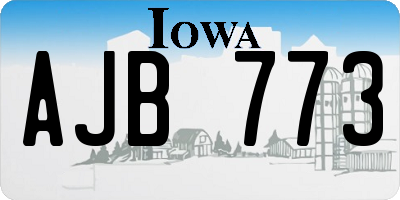 IA license plate AJB773