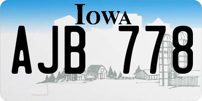 IA license plate AJB778