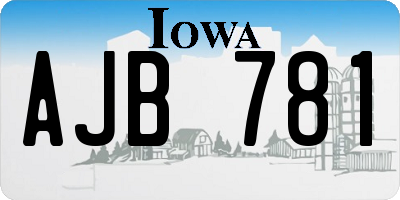 IA license plate AJB781