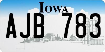 IA license plate AJB783