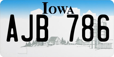 IA license plate AJB786