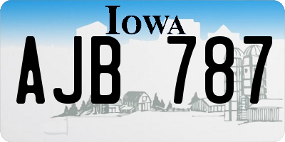 IA license plate AJB787