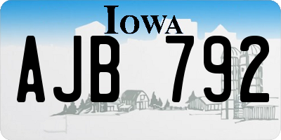 IA license plate AJB792