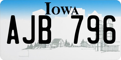 IA license plate AJB796