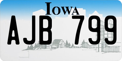 IA license plate AJB799