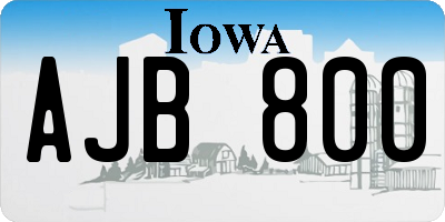 IA license plate AJB800