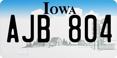IA license plate AJB804