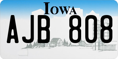 IA license plate AJB808