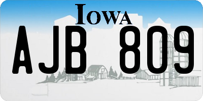 IA license plate AJB809