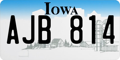 IA license plate AJB814