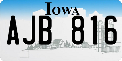IA license plate AJB816