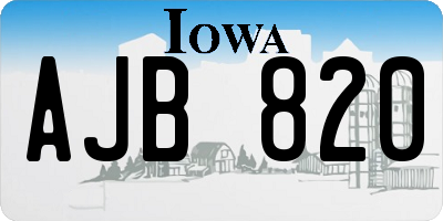 IA license plate AJB820