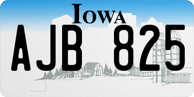IA license plate AJB825