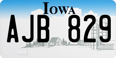 IA license plate AJB829