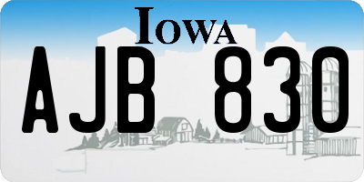 IA license plate AJB830
