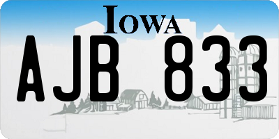 IA license plate AJB833