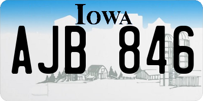 IA license plate AJB846