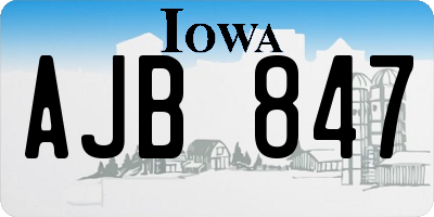 IA license plate AJB847