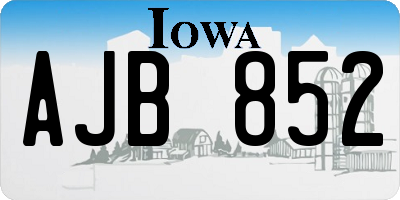 IA license plate AJB852