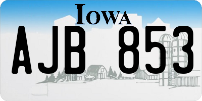 IA license plate AJB853