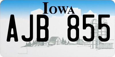 IA license plate AJB855