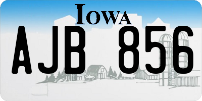 IA license plate AJB856