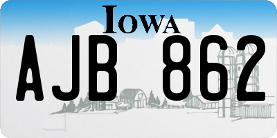 IA license plate AJB862