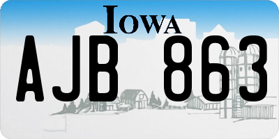 IA license plate AJB863