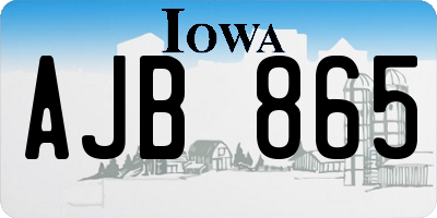 IA license plate AJB865
