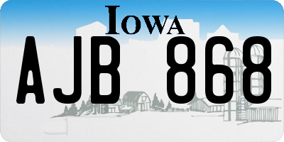 IA license plate AJB868