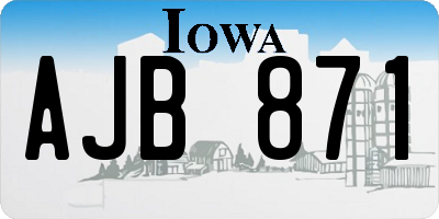 IA license plate AJB871