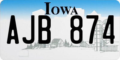 IA license plate AJB874