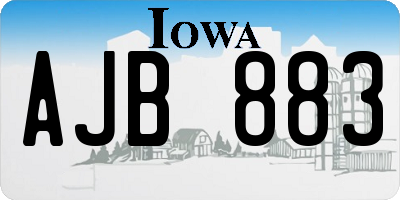 IA license plate AJB883