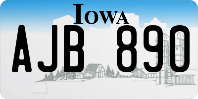 IA license plate AJB890