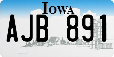 IA license plate AJB891