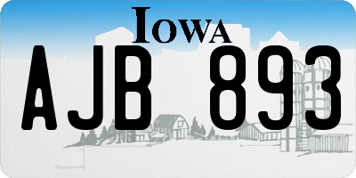 IA license plate AJB893