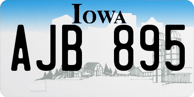 IA license plate AJB895