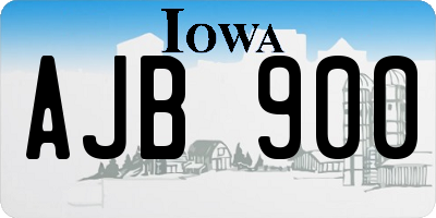 IA license plate AJB900