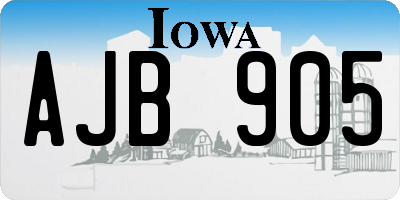IA license plate AJB905
