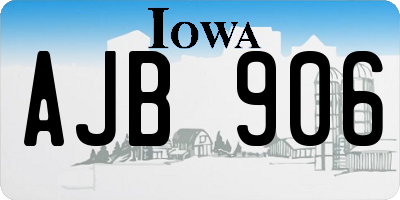 IA license plate AJB906