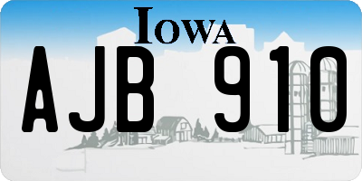 IA license plate AJB910
