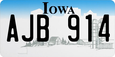 IA license plate AJB914
