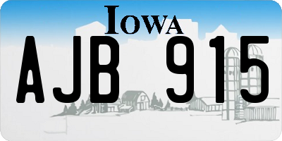 IA license plate AJB915