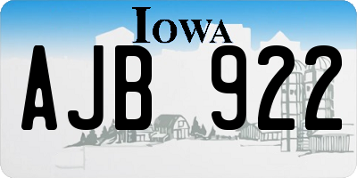 IA license plate AJB922