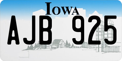 IA license plate AJB925