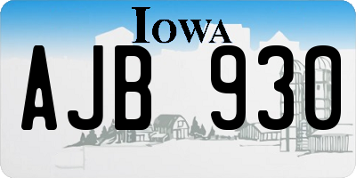 IA license plate AJB930