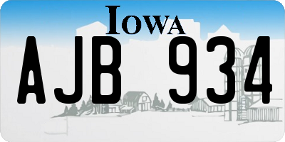 IA license plate AJB934