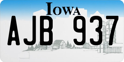 IA license plate AJB937